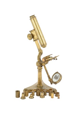 Lot 402 - An Early Achromatic Compound Brass Microscope