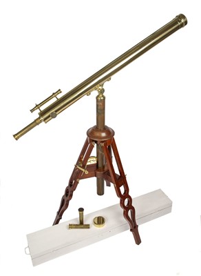 Lot 463 - Large Victorian 4in Telescope & Stand with Provenance