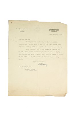 Lot 392 - Bragg, Sir William Henry, Autograph Letter Concerning Wilhelm Röntgen