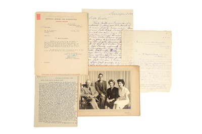 Lot 393 - An Archive of Letters Concerning the Immigration of a Jewish Family in 1939