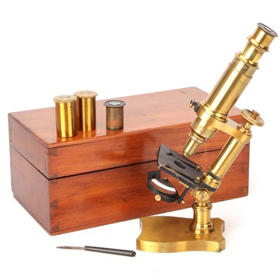Lot 168 - An Unsigned French Brass Compond Microscope