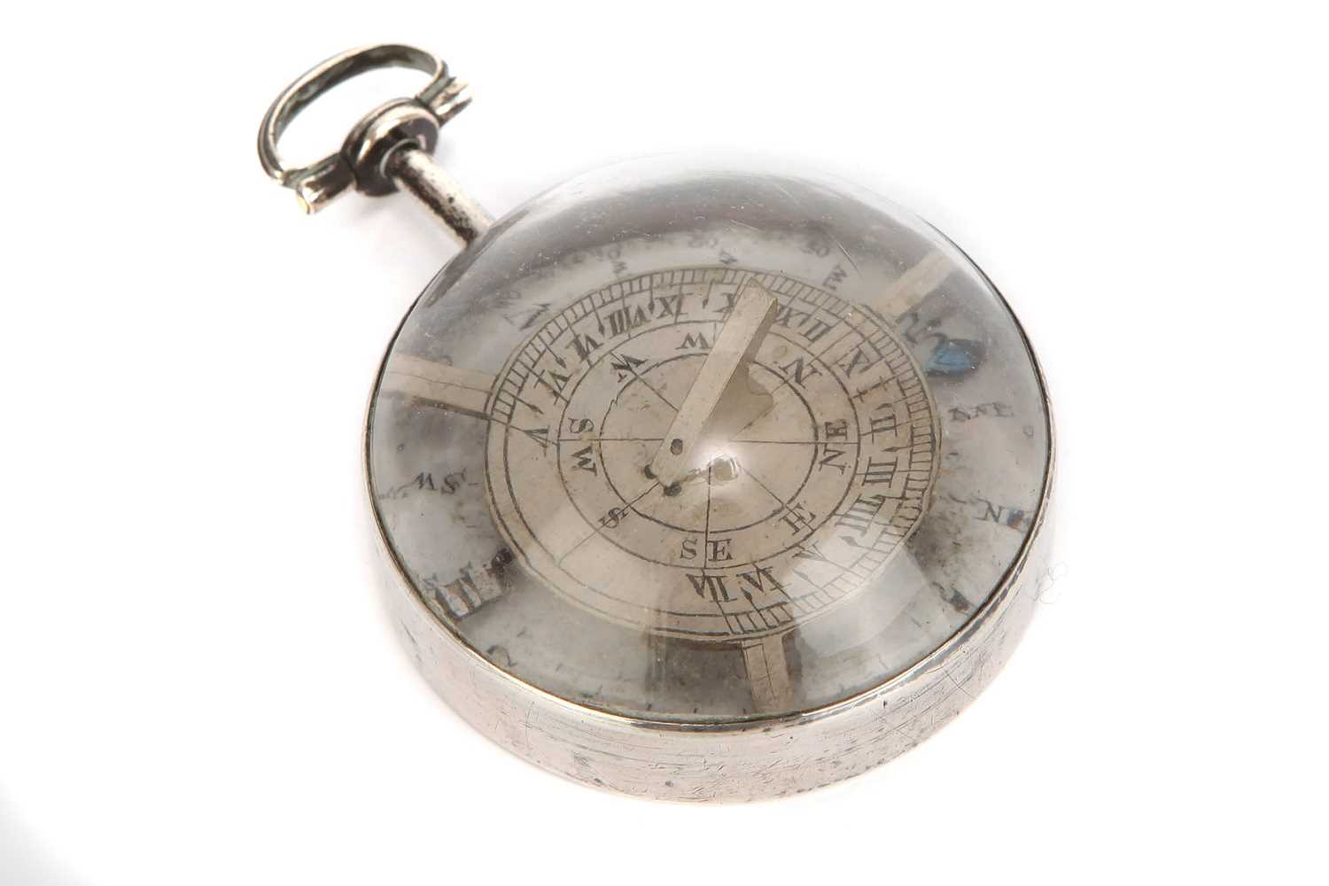 Lot 199 - An 18th Century Pocket Watch Type Compass Sundial