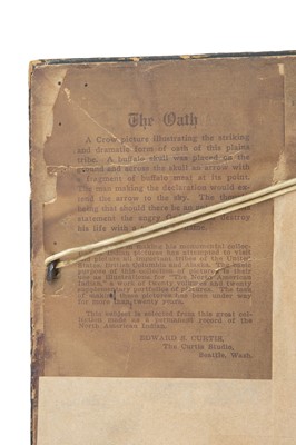 Lot 72 - EDWARD S CURTIS (1868-1952) The Oath, Apsaroke, 1908