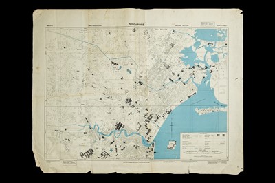 Lot 59 - A Rare Pair of WWII maps of Singapore