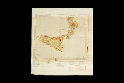 Lot 62 - A WWII RAF Map of Sicily, Italy