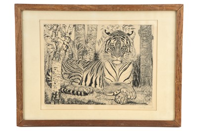 Lot 50 - Eduard Wiiralt (Estonian, 1898-1954) Lamav Tiger (Reclining Tiger) 1937 signed