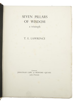 Lot 31 - Lawrence ,Thomas Edward, Seven Pillars of Wisdom