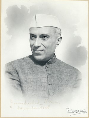 Lot 163 - Signed Portrait of Jawaharlal Nehru