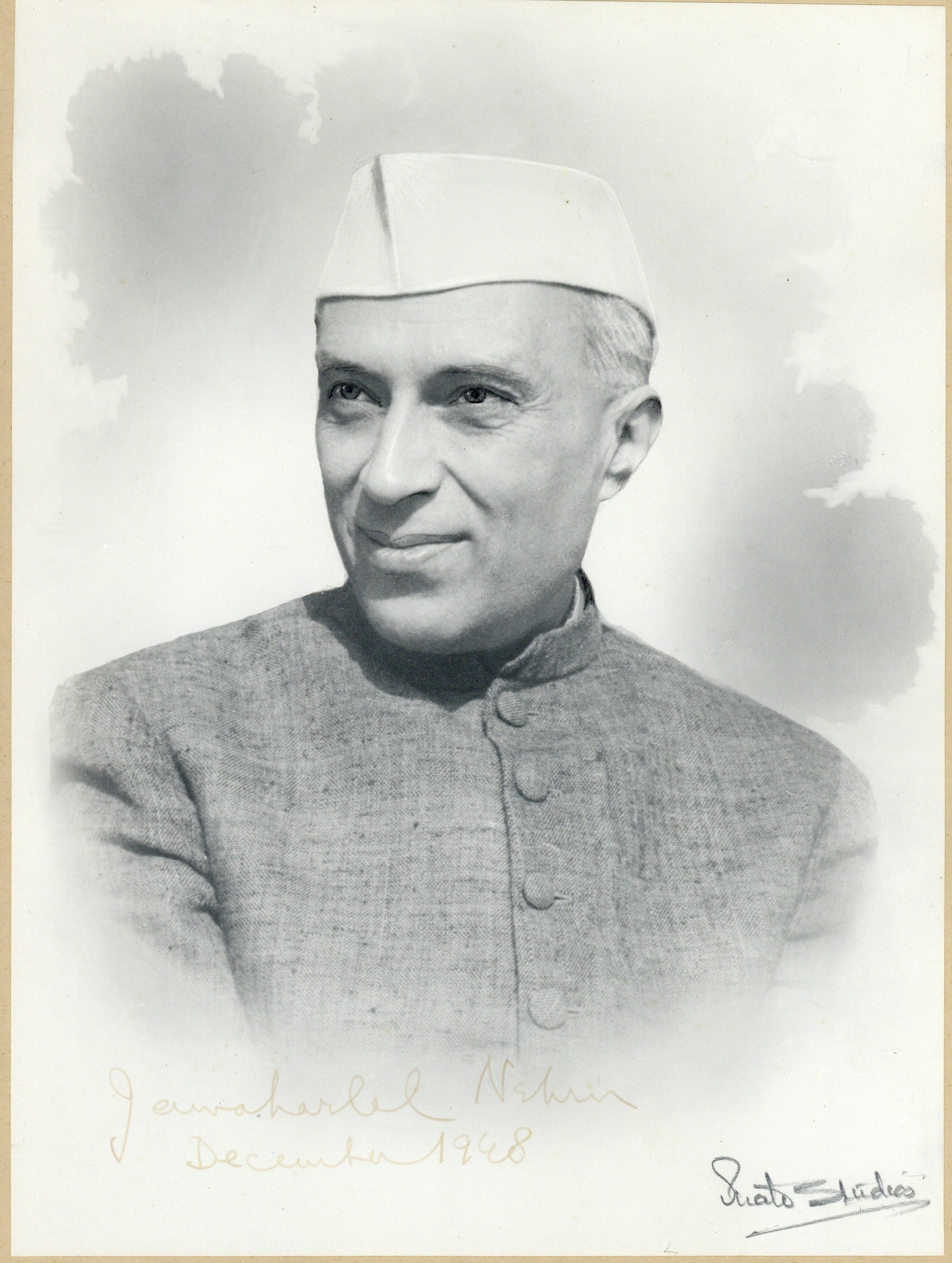 Lot 163 - Signed Portrait of Jawaharlal Nehru,