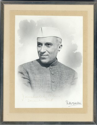 Lot 163 - Signed Portrait of Jawaharlal Nehru