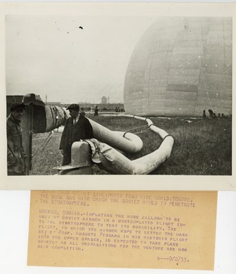Lot 177 - Two Soviet Press Photographs, 1930's Accent to the Stratosphere