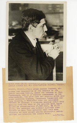 Lot 177 - Two Soviet Press Photographs, 1930's Accent to the Stratosphere