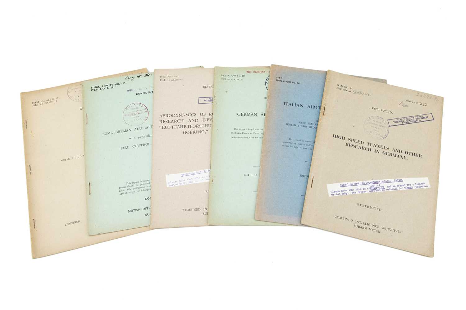 Lot 38 - An Collection of 6 WWII Restricted British Intelligence Reports